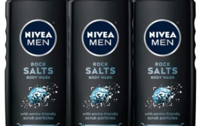 Nivea Men Deep Clean Rock Salts Body Wash, Exfoliating Rock Salt Body Wash, 3 Pack of 16.9 Fl Oz Bottles