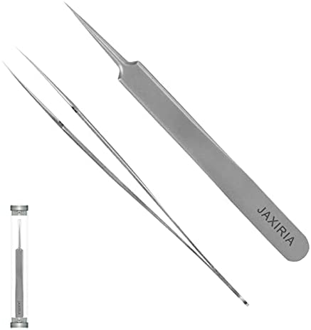 MUZE Professional Facial Milia Removal and Whitehead Pointed Tweezers – Precision Sharp Needle Nose Tool for Blackhead ,Pimple Popper & Fat Particles Remover – Zit and Pimple Acne Removal