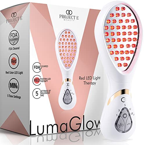 LumaGlow Red LED Light Therapy by Project E Beauty | Skin Rejuvenation and Anti-Aging | Diminish Fine Lines & Wrinkles | Improve Skin Elasticity | FDA-Cleared Handheld Device (Red Light)