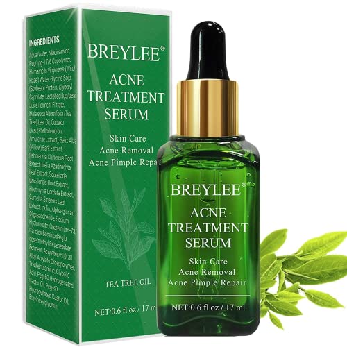 Tea Tree Acne Treatment Serum, Clear Skin Serum for Clearing Severe Acne,Breakout, Remover Pimple and Repair Skin (17ml,0.6oz)