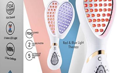 LumaGlow Red & Blue LED Light Therapy by Project E Beauty | Anti-Aging & Anti-Acne | Diminish Fine Lines & Wrinkles | Remove Dark Spots & Scars | FDA-Cleared Handheld Device for Spa & Home Use