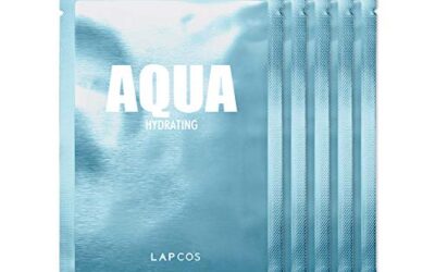 LAPCOS Aqua Sheet Mask, Hydrating Daily Face Mask with Seawater and Plankton Extract to Nourish Skin, Korean Beauty Favorite, 5-Pack