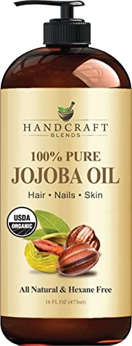 Handcraft USDA Organic Jojoba Oil 16 fl. oz – 100% Pure & Natural Jojoba Oil for Skin, Face, and Hair – Deeply Moisturizing Anti-Aging Jojoba Oil for Men and Women