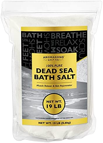 Dead Sea Salt – Spa Bath Salt – 19 Lbs Fine Grain Large Bulk Resealable Pack – 100% Pure & Natural – Used for Body wash Scrub – Soak for Women & Men for Skin Issues and to Relax Tired Muscles