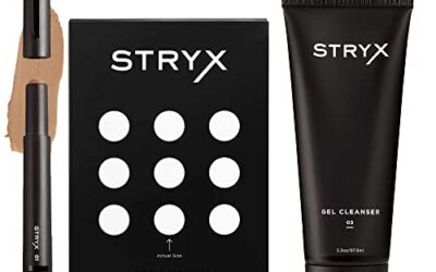 Stryx Medium Mahogany Concealer Tool, Pimple Patches and Gel Cleanser Bundle – Anti-Aging Acne Treatment Kit for Breakouts, Blemishes, Clogged Pores & More – Advanced Skincare Kit for Eyes & Face