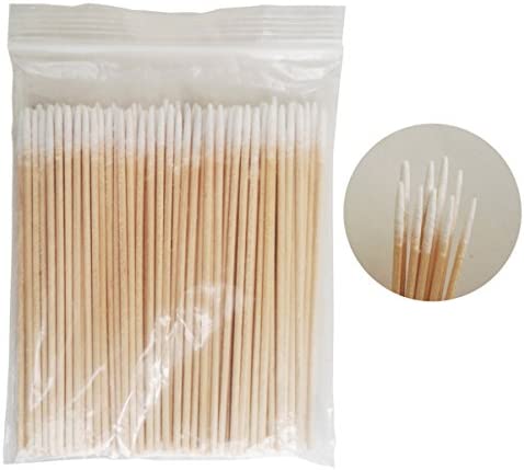 100Pcs Pointed Cotton Swabs Wooden Handle Makeup Health Medical Ear Jewelry Clean Sticks Buds Tips
