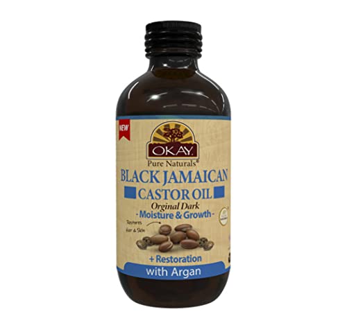 OKAY BLACK JAMAICAN CASTOR OIL ORIGINAL DARK with ARGAN OIL 4oz / 118ml