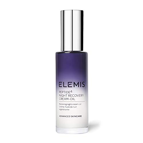 ELEMIS Peptide4 Night Recovery Cream-Oil | Ultra Moisturizing Milky Nighttime Treatment Deeply Hydrates, Restores, and Replenishes Skin | 30 mL