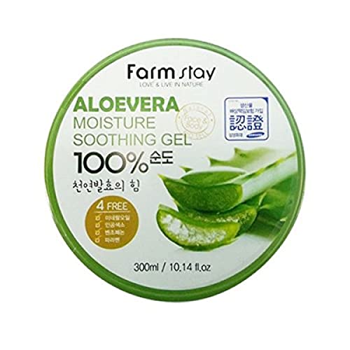 Farm Stay – Aloe Vera Moisture Soothing Gel 300 ml for men and woman – 100% Aloe Vera for dry skin – Facial Treatment – Moisturisers – Day Care – Gels