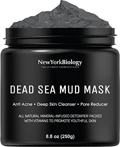 New York Biology Dead Sea Mud Mask for Face and Body – Spa Quality Pore Reducer for Acne, Blackheads and Oily Skin, Natural Skincare for Women, Men – Tightens Skin for A Healthier Complexion – 8.8 oz