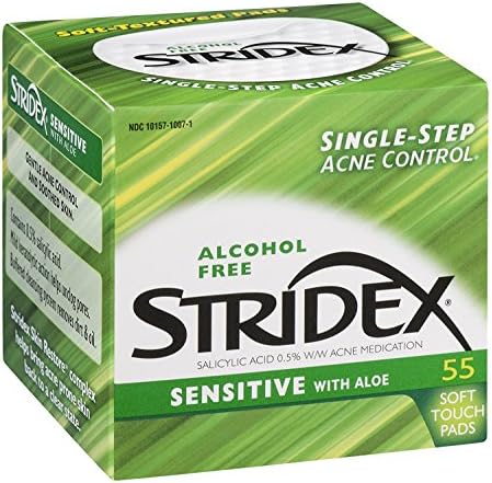 Stridex Single-Step Acne Control Sensitive with Aloe Alcohol Free Soft Touch Pads