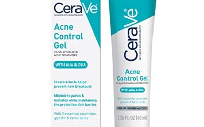 CeraVe Salicylic Acid Acne Treatment with Glycolic Acid and Lactic Acid | AHA/BHA Acne Gel for Face to Control and Clear Breakouts |1.35 Ounce