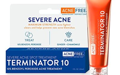 AcneFree Terminator 10 Acne Spot Treatment with Benzoyl Peroxide 10% Maximum Strength Acne Cream Treatment, 1 Ounce – Pack Of 1