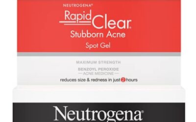 Neutrogena Rapid Clear Stubborn Acne Spot Treatment Gel with Maximum Strength 10% Benzoyl Peroxide Acne Treatment Medication, Pimple Cream for Acne Prone Skin Care, 1 oz