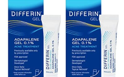 Differin Acne Treatment Gel, 60 Day Supply, Retinoid Treatment for Face with 0.1% Adapalene, Gentle Skin Care for Acne Prone Sensitive Skin, 15g Tube (Pack of 2) (Packaging May Vary)