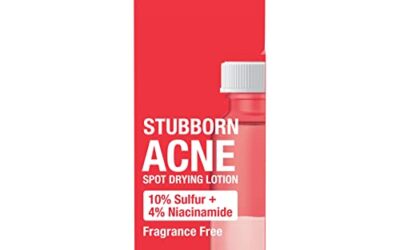 Neutrogena Stubborn Acne Spot Drying Lotion, Fragrance-Free Sulfur Acne Treatment Clears Acne By Drying Up & Shrinking Pimples, Paraben- & Oil-Free, 10% Sulfur & 4% Niacinamide, 1.0 fl. oz