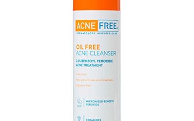 Acne Free Oil-Free Acne Cleanser, Benzoyl Peroxide 2.5% Acne Face Wash with Glycolic Acid to Prevent and Treat Breakouts, 8 Ounce.