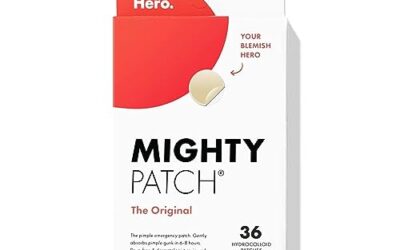 Mighty Patch™ Original patch from Hero Cosmetics – Hydrocolloid Acne Pimple Patch for Covering Zits and Blemishes, Spot Stickers for Face and Skin, Vegan-friendly and Not Tested on Animals (36 Count)