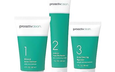 Proactiv Clean 3 Step Acne Treatment Routine- Sulfur Acne Treatment Cleanser, Azelaic Acid Serum, and Facial Moisturizer for Acne Prone Skin- 30 Day Acne Skin Care Kit w/Zits Happen® Pimple Patches