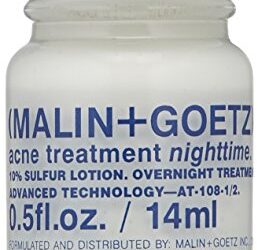 Malin + Goetz Acne Treatment Nighttime overnight spot-treatment, treats blemishes without drying skin. calms skin, fights impurities, prevents signs of scarring. all skin types, vegan, 0.5 Fl Oz