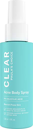 Paula’s Choice CLEAR Back & Body Exfoliating Acne Spray, 2% BHA (Salicylic Acid) Treatment for Bacne, Blackheads & Blemishes, 4 Ounce