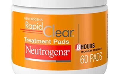 Neutrogena Rapid Clear Maximum Strength Acne Face Pads with 2% Salicylic Acid Acne Treatment Medication to Help Fight Breakouts, Oil-Free Facial Cleansing Pads for Acne-Prone Skin, 60 ct