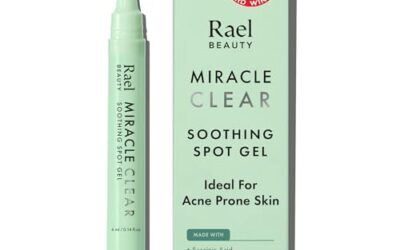 Rael Acne Spot Treatment, Miracle Clear Soothing Spot Gel Pen – Acne Gel, Pimple and Blemish Treatment, for Early Stage Pimples, with Succinic Acid, Tea Tree, Cica, Vegan, Cruelty Free (0.14 oz)