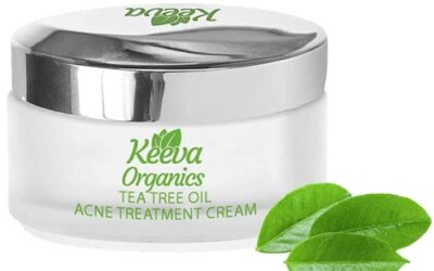 Keeva Organics Acne Treatment Cream With Secret TEA TREE OIL Formula – Perfect For Acne Scar Removal, Fighting Breakouts, Spots, Cystic Acne – See Results in Days Without Dry Skin (1oz)