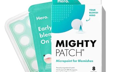 Mighty Patch Micropoint for Blemishes from Hero Cosmetics – Hydrocolloid Acne Spot Treatment Patch for Early Stage Zits and Hidden Pimples, 395 Proprietary Micropoints (8 Patches)