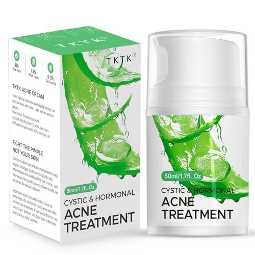 Cystic Acne Spot Treatment for Face, Hormonal Acne Treatment for Teens & Adults, Acne Cream Pimple Cream Spot Treatment with Aloe Vera, Tea Tree Oil, and Witch Hazel for Skin Type