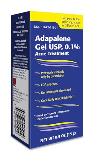 Adapalene 0.1% Acne Treatment Gel – Paraben Free (0.5oz)