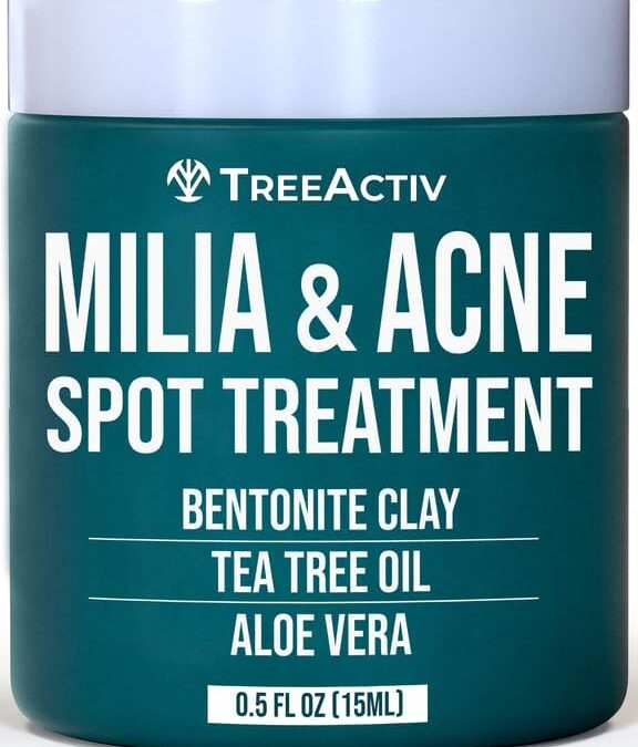 TreeActiv Milia & Acne Spot Treatment 0.5oz, Overnight Milia Remover Treatment with Bentonite Clay Aloe Vera, Milia Removal Cream for Milia Prone Skin, Milia Treatment Under Eyes