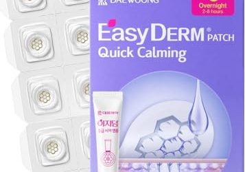 EasyDerm Quick Calming Magnesium Patches (10 patches) with Cica Ampoule – Intensive Care, Pimple patches, Hydrocolloid Band, Zits Spot care, Overnight Home Care 2-8 hours