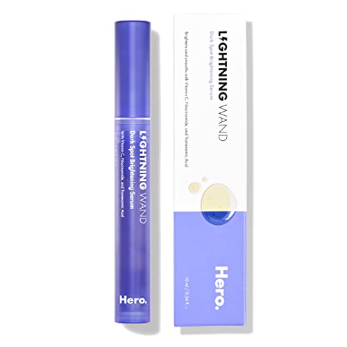 Hero Cosmetics Lightning Wand – Brightening Serum for Fading Post-Blemish Dark Spots with Botanicals – Fragrance and Paraben Free (10 ml, 0.34 fl oz)