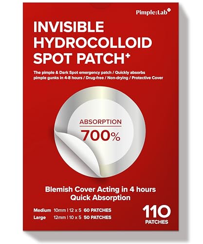 Invisible Spot Pimple Patches for Face, 4H Fast Acting Ultra Thin Invisible Hydrocolloid Acne Patch for Makeup-Tea Tree, Centella, Madecassoside-Waterproof Zit cover bulk patches 110 pcs