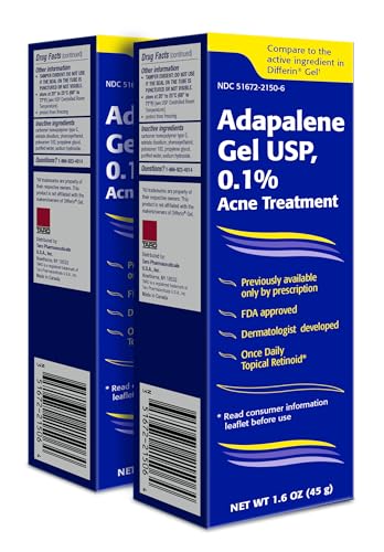 Taro Adapalene 0.1% Acne Treatment Gel 1.6 oz – Paraben Free – 2 Pack