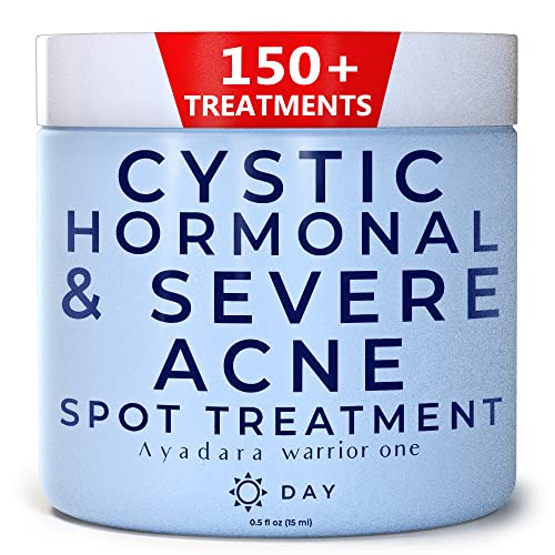 Warrior One (0.5oz) Acne Spot Treatment with 2% Salicylic Acid, Cystic and Hormonal Acne Cream, Acido Salicilico Acne Spot Treatment for Face, acne Cream for Adults and Teens, 150+ Uses