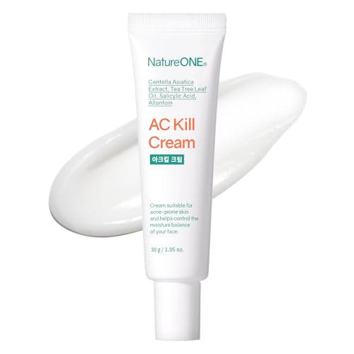 AC Kill Cream, BHA & Salicylic Acid Face Moisturizer, Niacinamide for Active Skin Repair, Tea Tree Oil for for Soothing Sensitive Skin, acne spot treatment Korean Skincare, 30g, 1.05 oz.