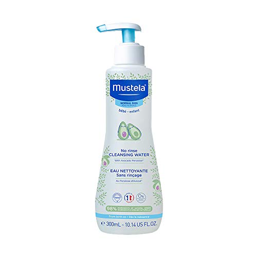 Mustela Baby Cleansing Water – No-Rinse Micellar Water – with Natural Avocado & Aloe Vera – for Baby’s Face, Body & Diaper – 1 or 2-Pack – Various Sizes