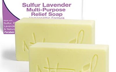 Naturasil 10% Sulfur Lavender Soap Treatment Natural Relief for Acne, Bug Bites, Warts, Mites, Eczema, Itching, Discomfort | for Kids & Adults: Face & Body Soap | 4oz Bars (2)