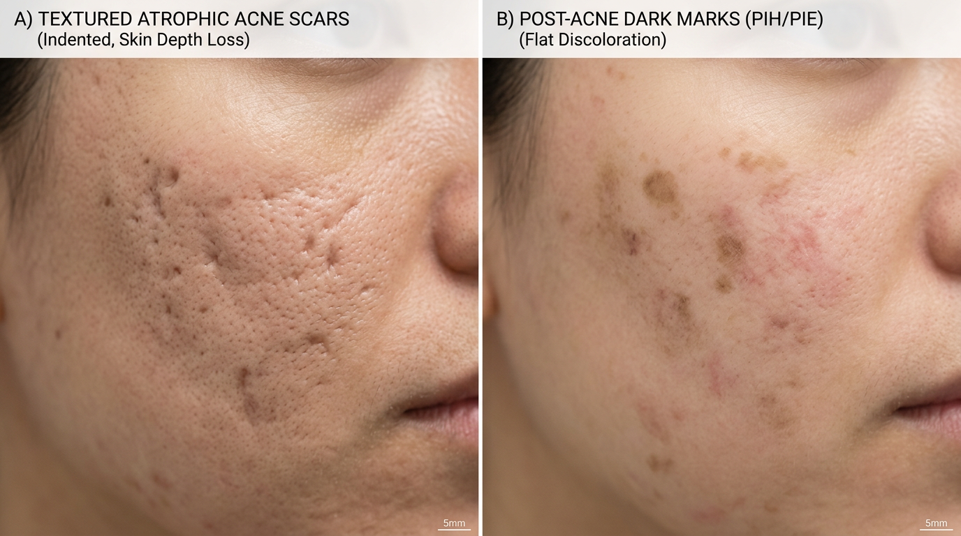 Acne Scars vs Dark Marks