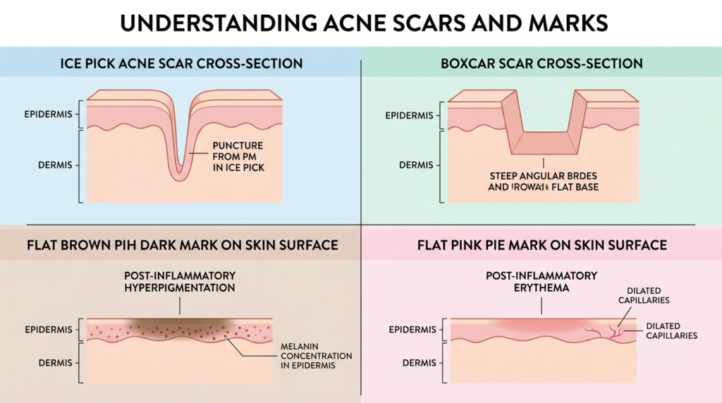 Acne Scars vs Dark Marks