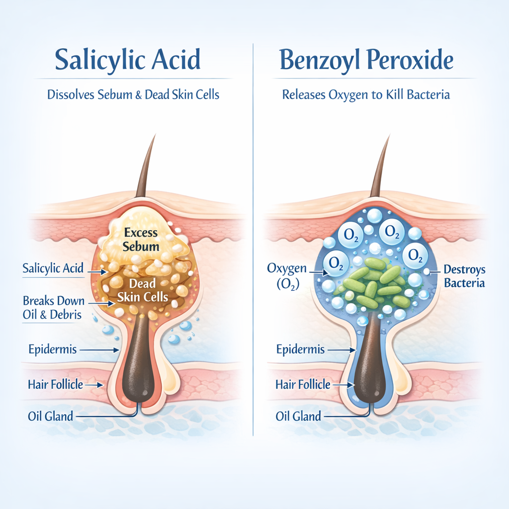 Salicylic Acid vs Benzoyl Peroxide